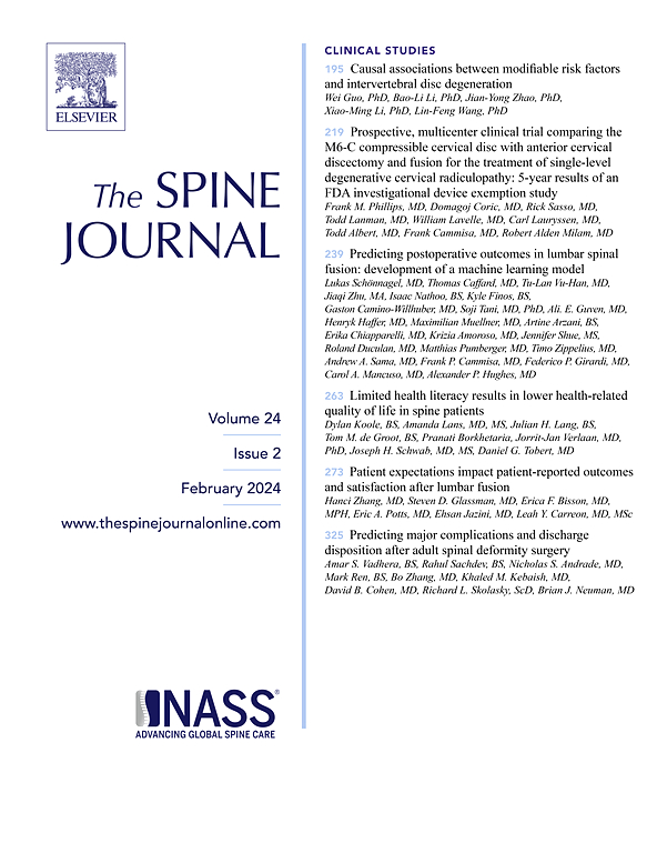 Go to journal home page - The Spine Journal